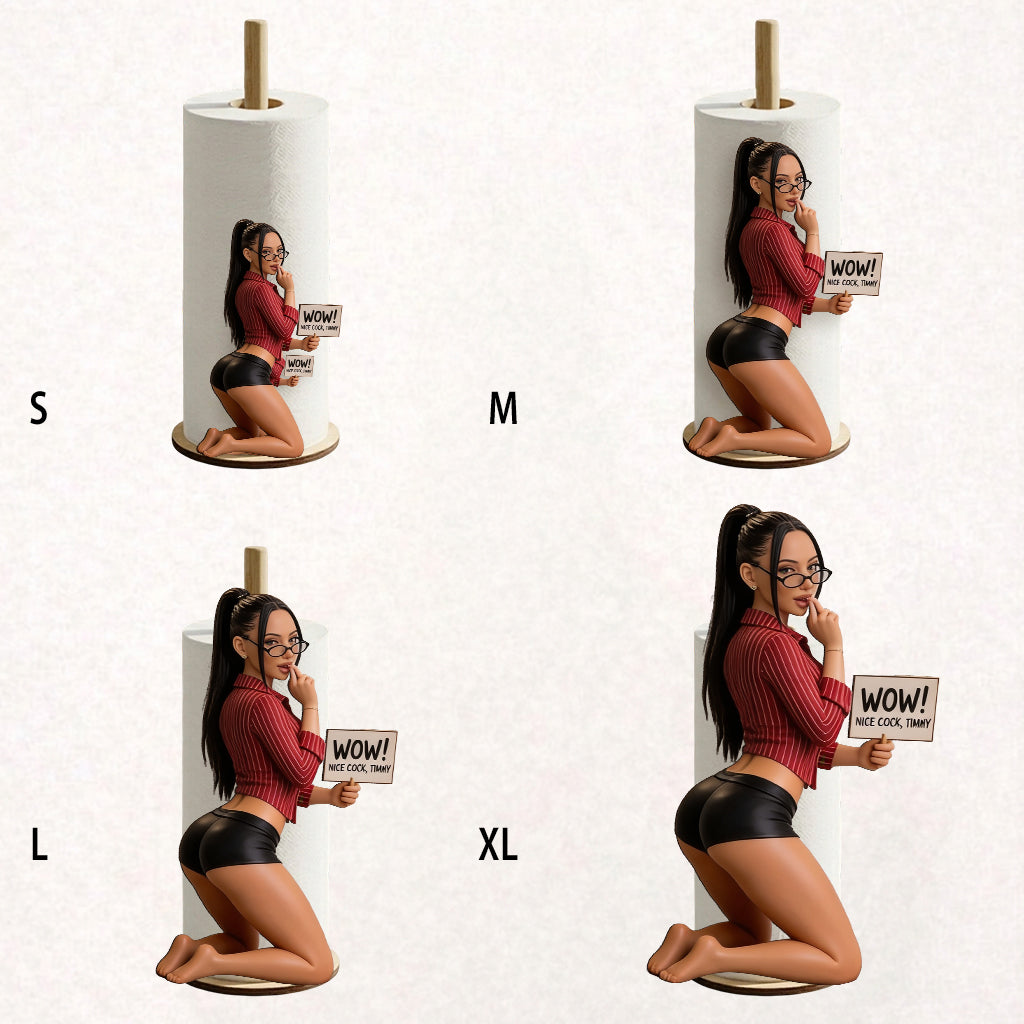 Wow! Nice C*ck, Funny Gift For Him - Personalized Spicy Couple Paper Towel Stand