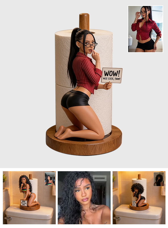 Wow! Nice C*ck, Funny Gift For Him - Personalized Spicy Couple Paper Towel Stand