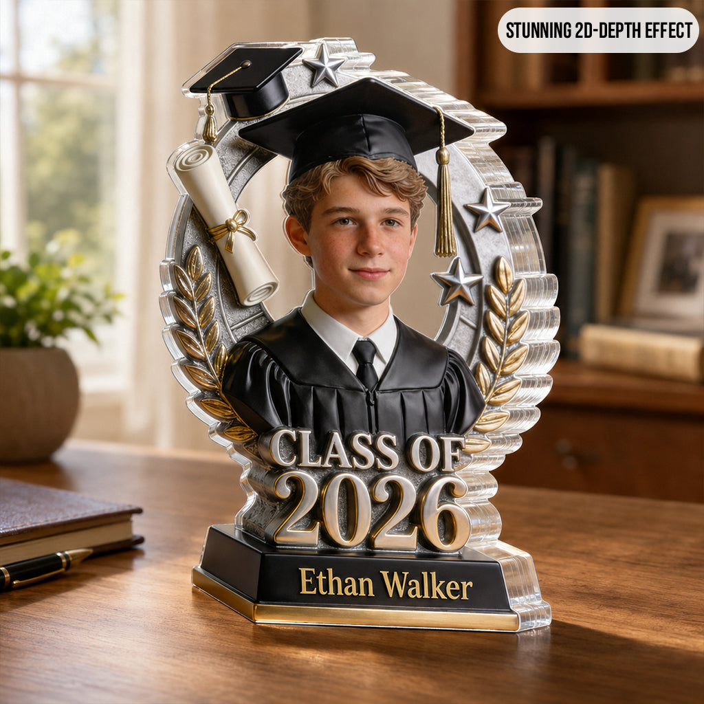 Proud Graduation Trophy - Personalized Graduation Custom Shaped Acrylic Plaque