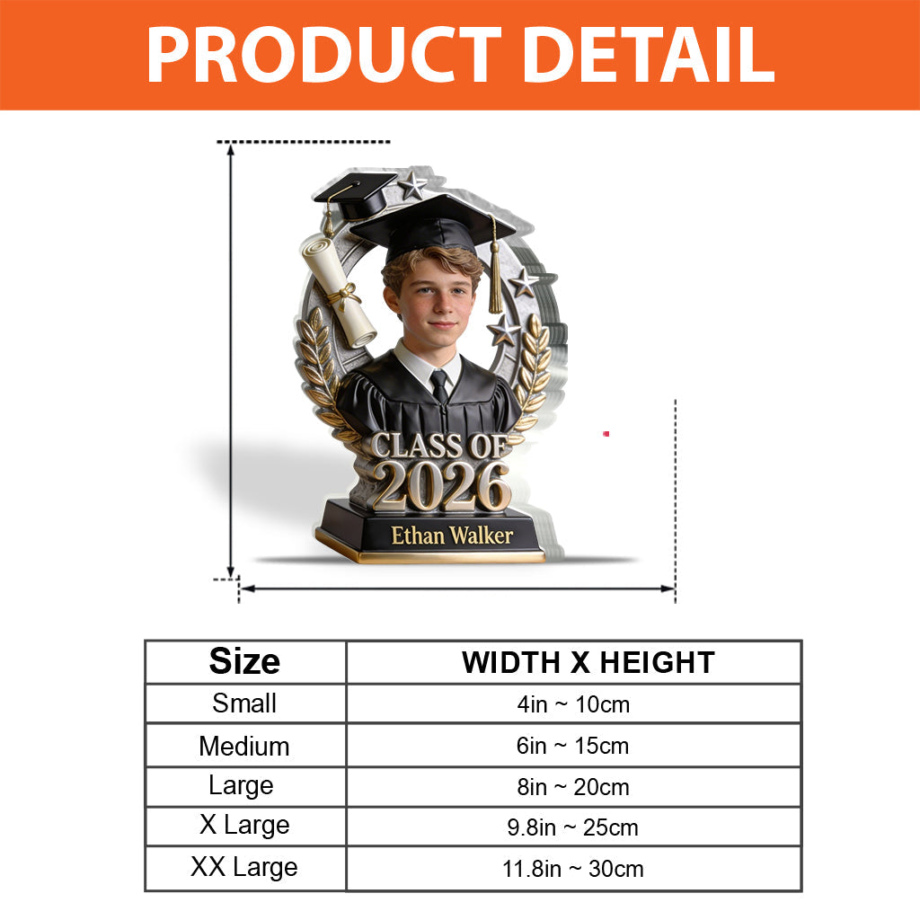 Proud Graduation Trophy - Personalized Graduation Custom Shaped Acrylic Plaque