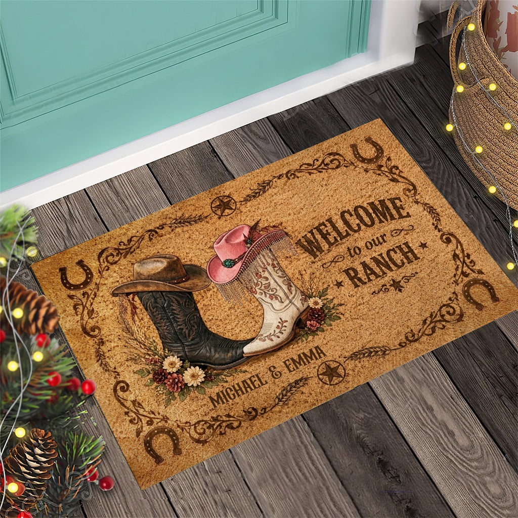 Welcome To Our Ranch - Personalized Western Outfit Doormat