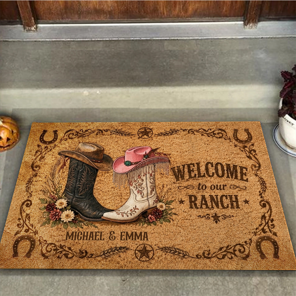 Welcome To Our Ranch - Personalized Western Outfit Doormat