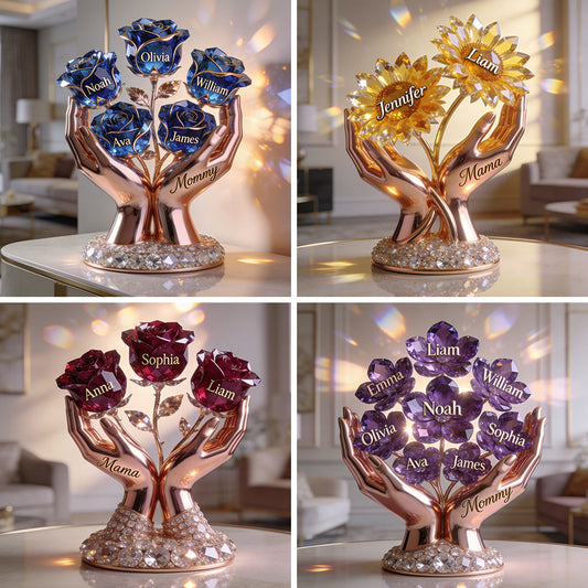 Mom Flower Bouquet - Personalized Mother Custom Shaped Acrylic Plaque
