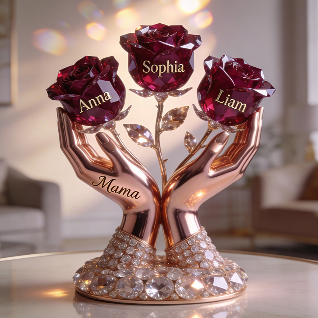 Mom Flower Bouquet - Personalized Mother Custom Shaped Acrylic Plaque