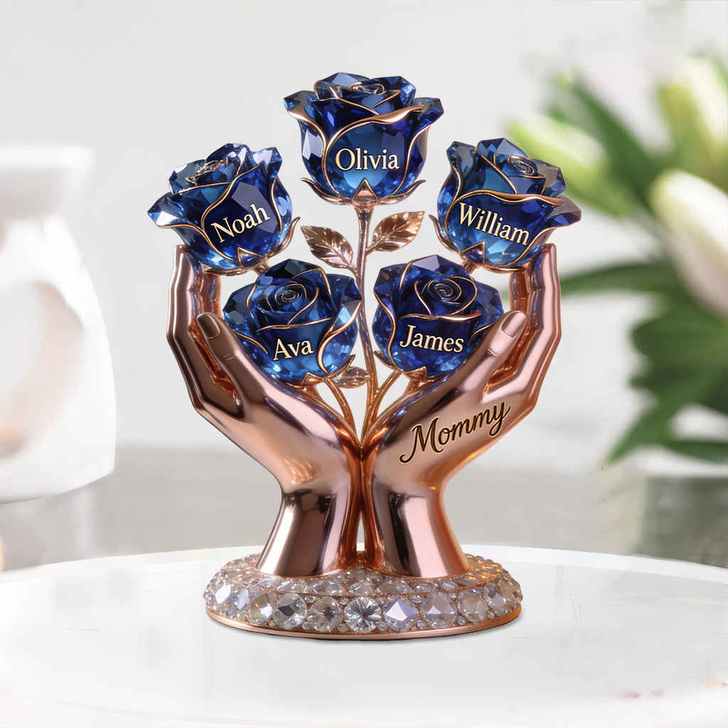 Mom Flower Bouquet - Personalized Mother Custom Shaped Acrylic Plaque