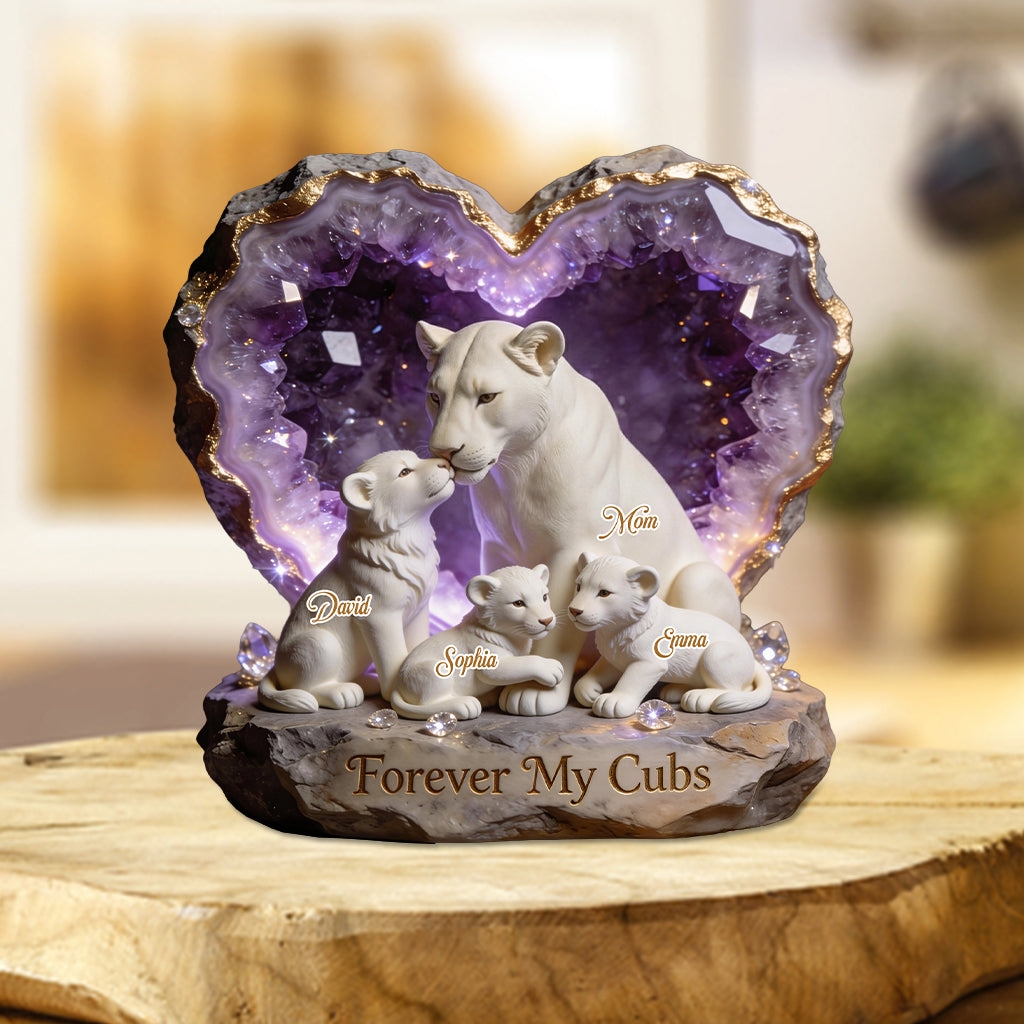 White Lion Mama - Personalized Mother Custom Shaped Acrylic Plaque