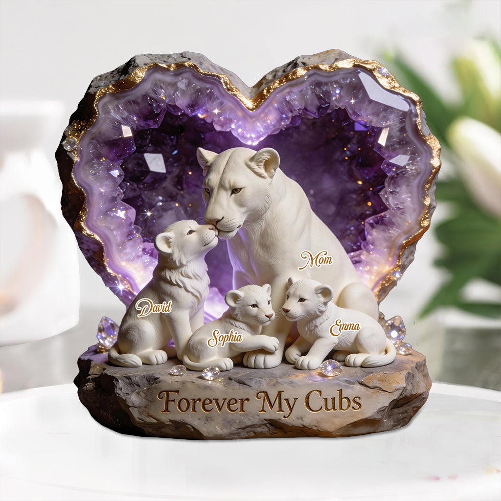 White Lion Mama - Personalized Mother Custom Shaped Acrylic Plaque