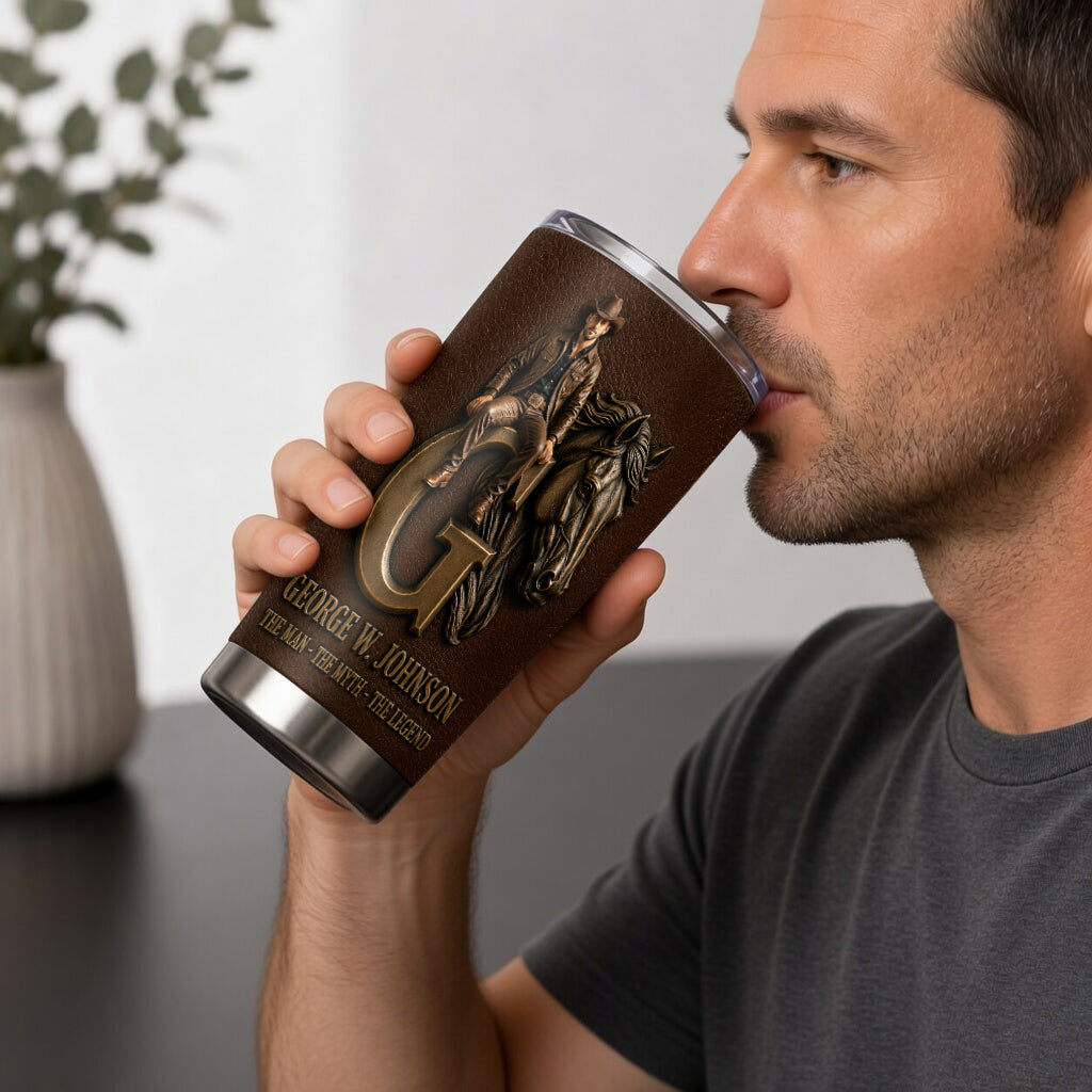 Initial Letter Gift For Husband, Dad, Boyfriend - Personalized Real Men Tumbler