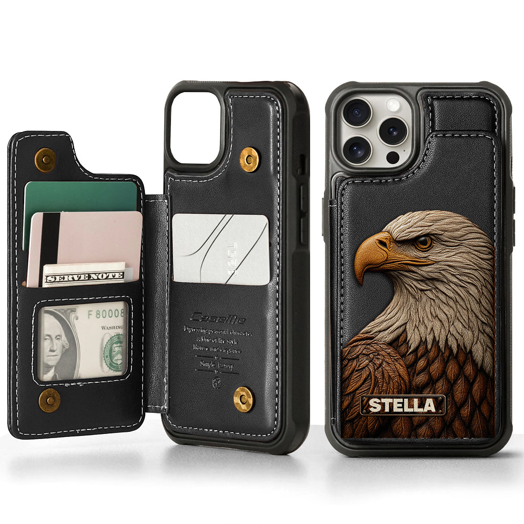 Majestic Eagle - Personalized Bald Eagle Wallet Phone Case