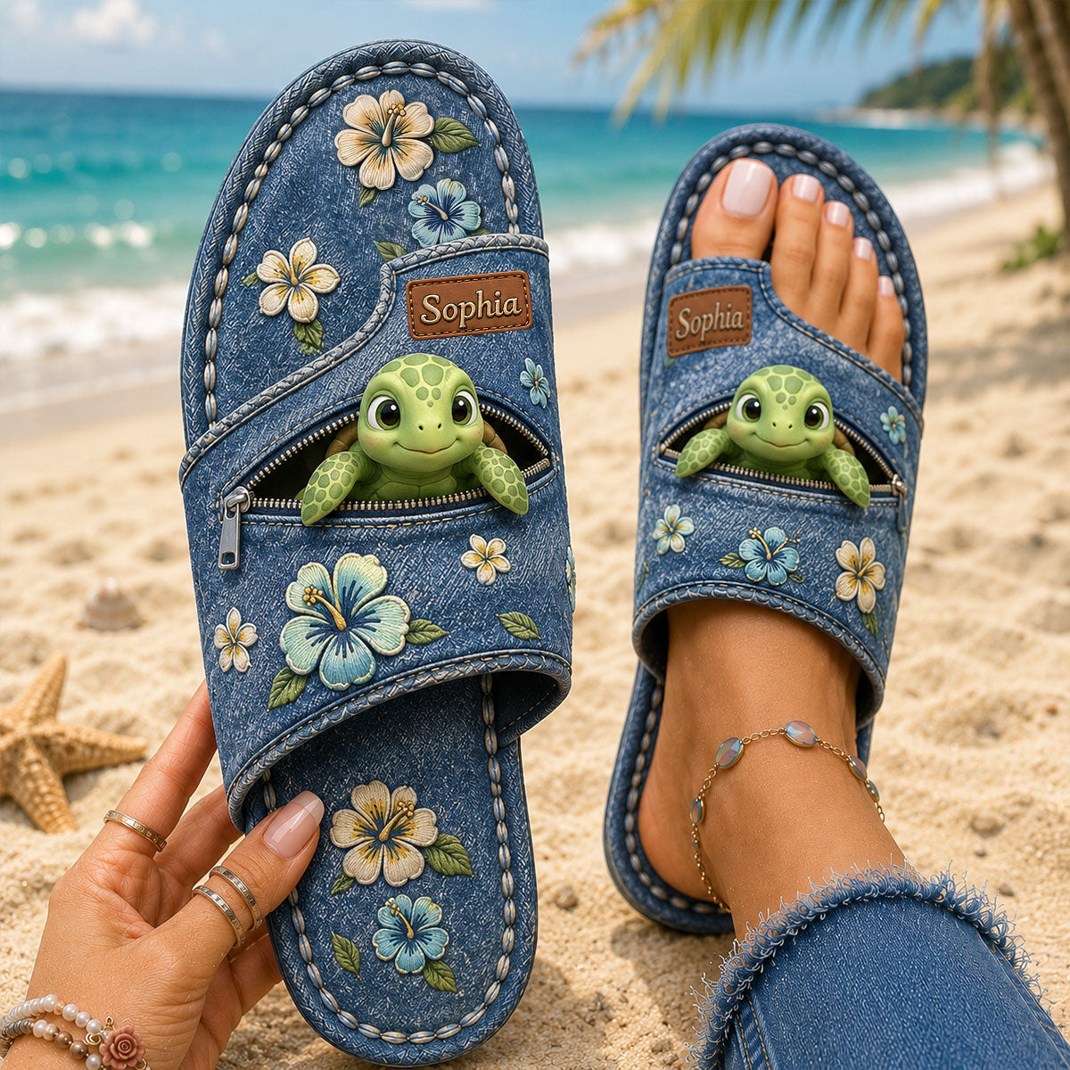 Love Turtle - Personalized Turtle Open Toe Sandals