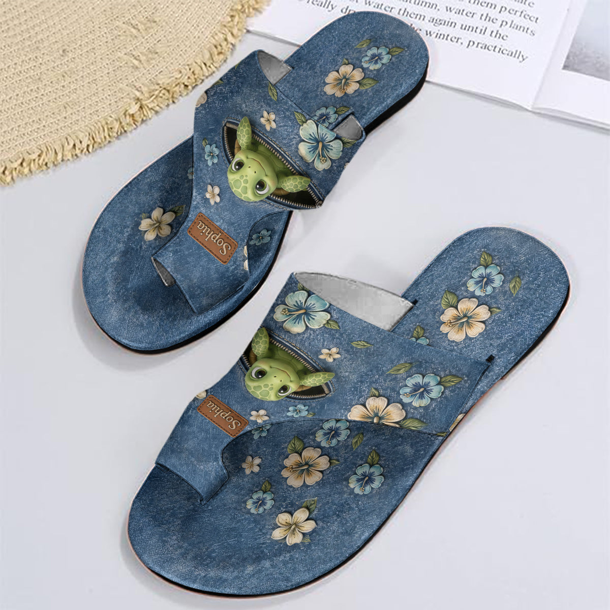 Love Turtle - Personalized Turtle Open Toe Sandals