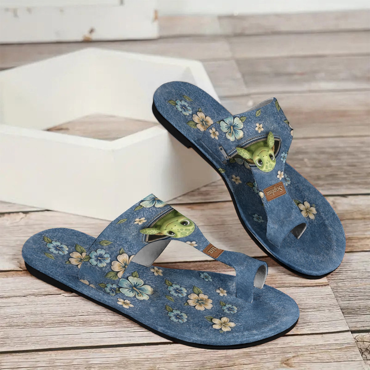 Love Turtle - Personalized Turtle Open Toe Sandals