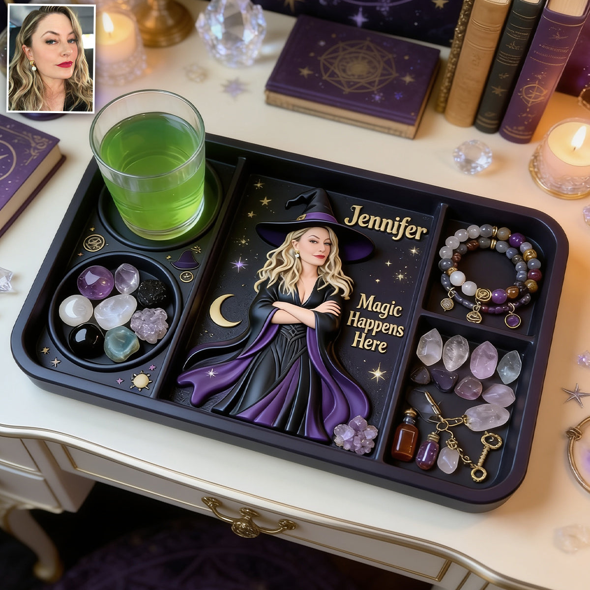 Witching Hour - Personalized Witch Wood Tray