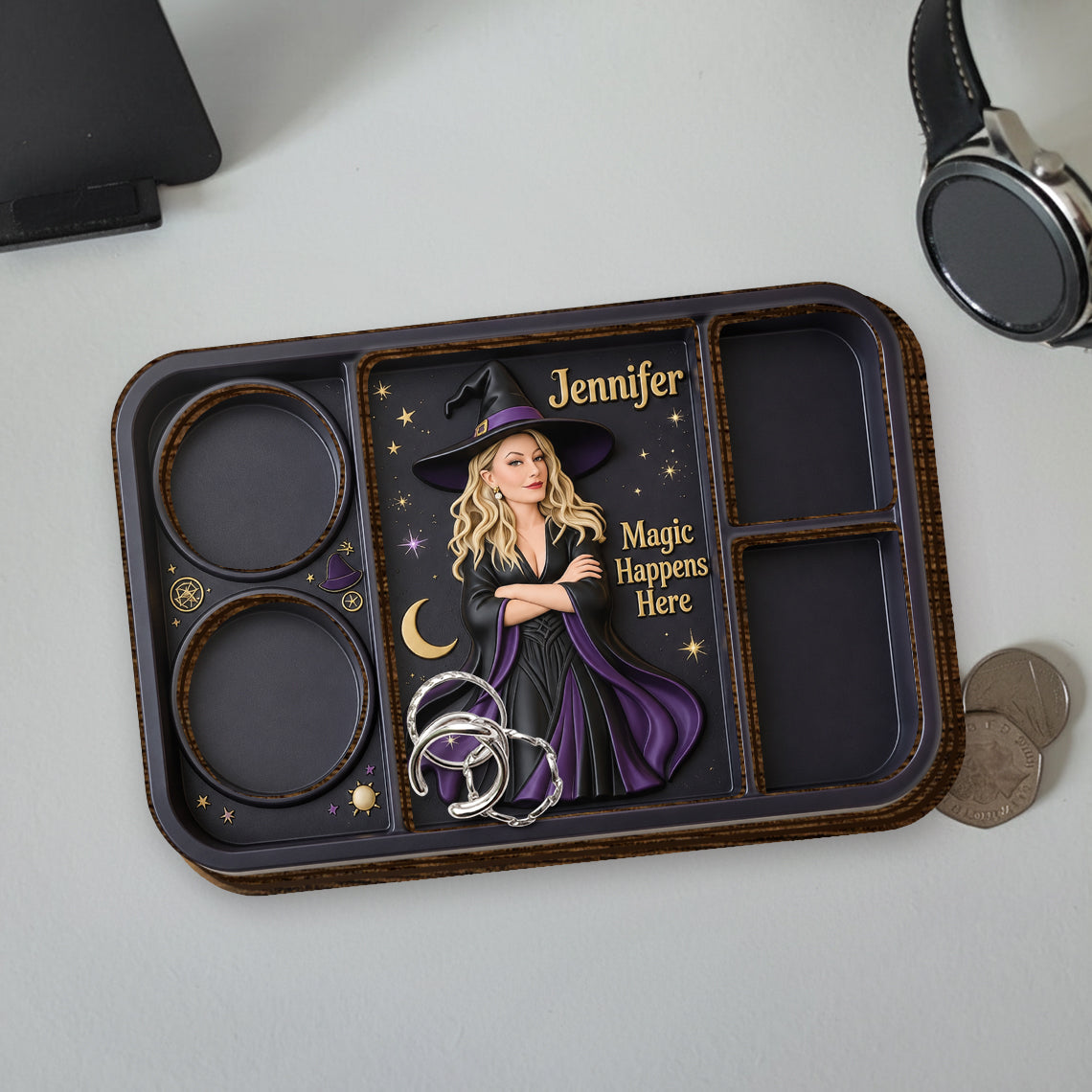 Witching Hour - Personalized Witch Wood Tray