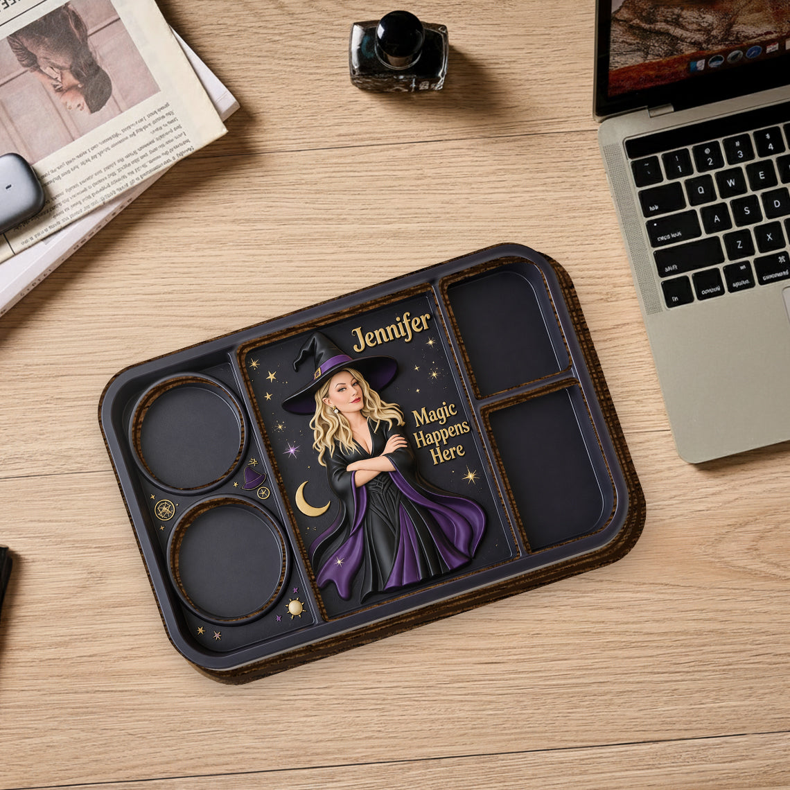 Witching Hour - Personalized Witch Wood Tray