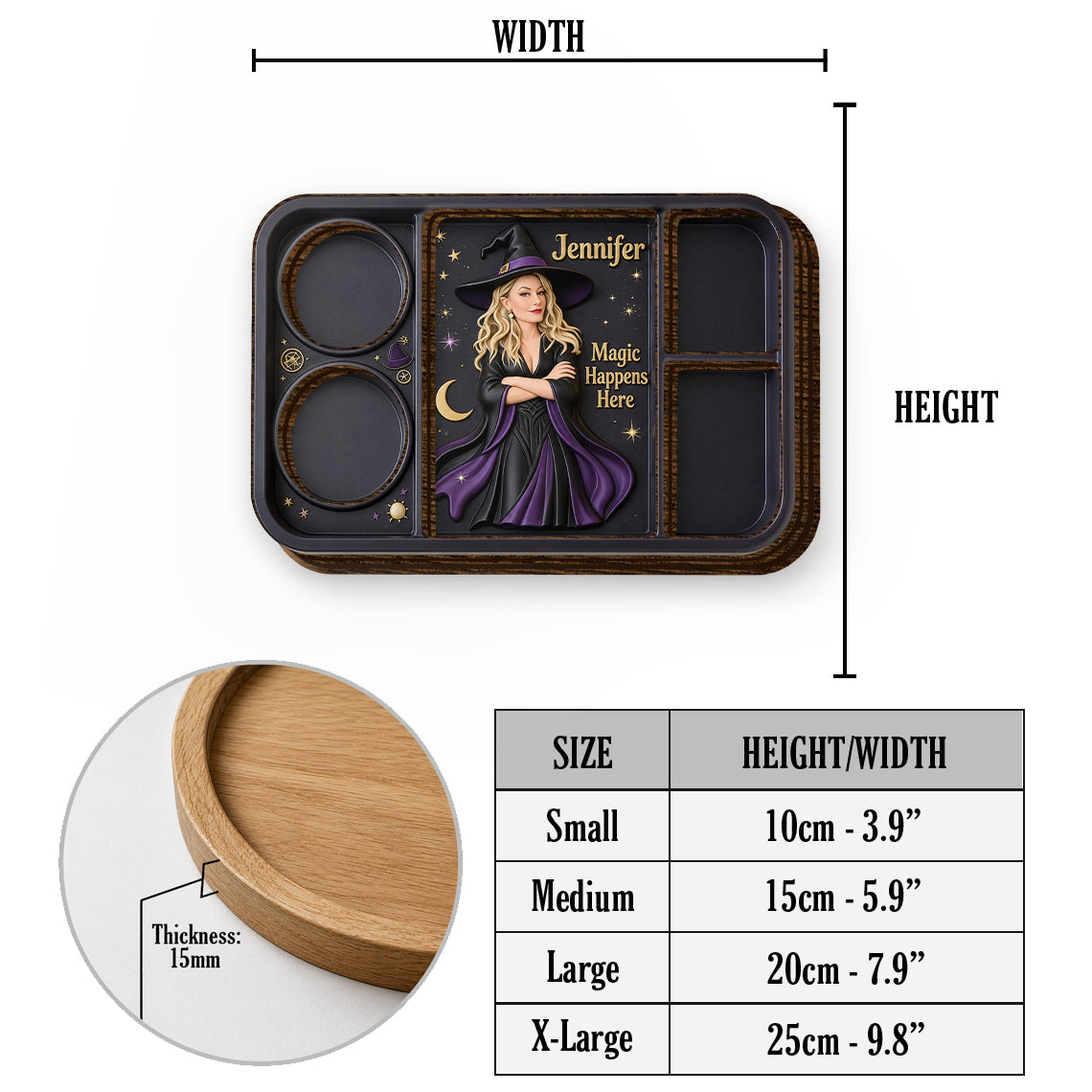 Witching Hour - Personalized Witch Wood Tray