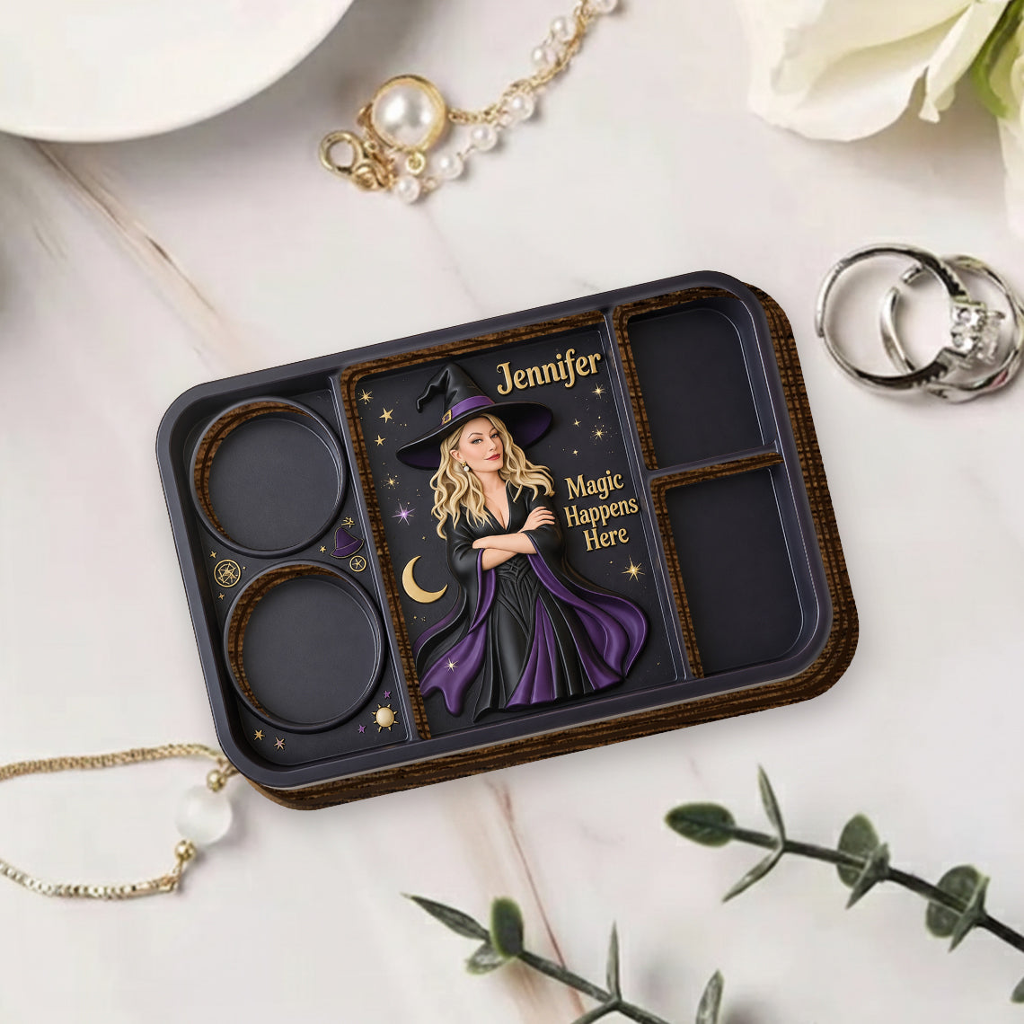 Witching Hour - Personalized Witch Wood Tray
