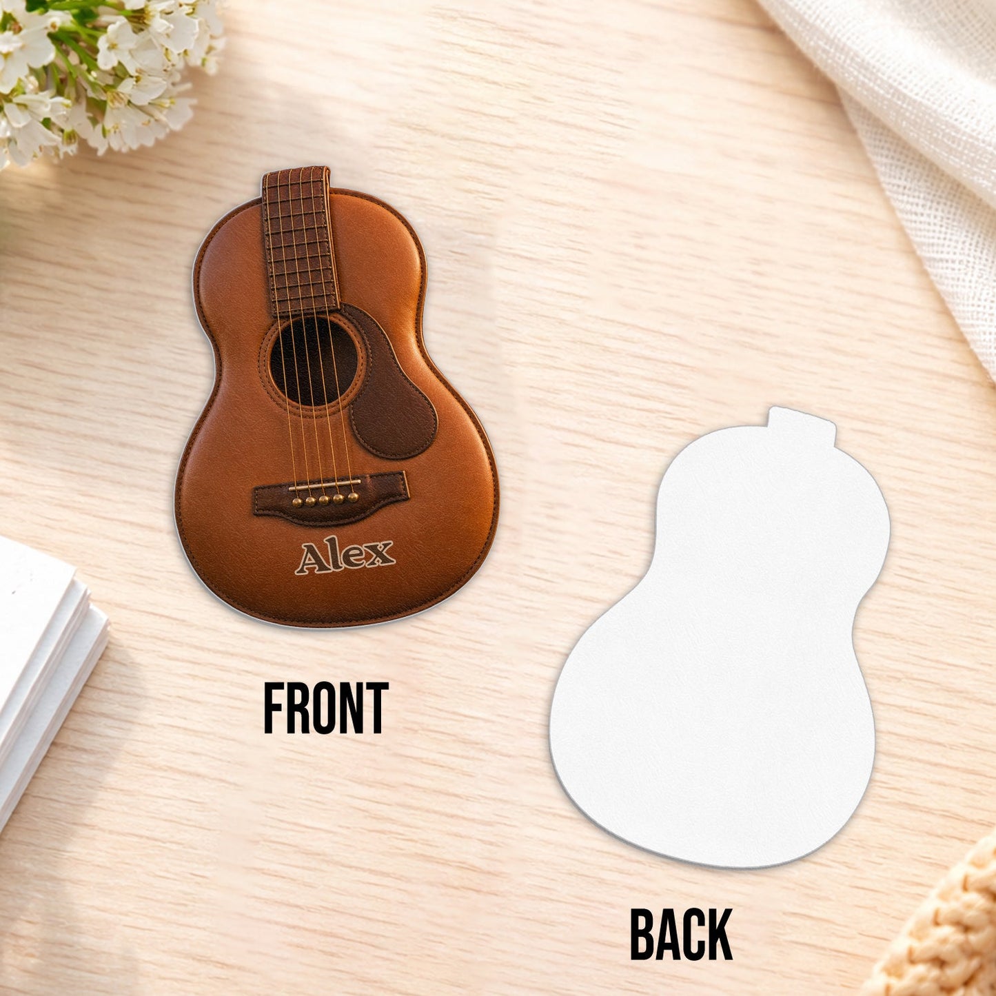 Love Guitar - Personalized Guitar Changeable Leather Patch Backpack