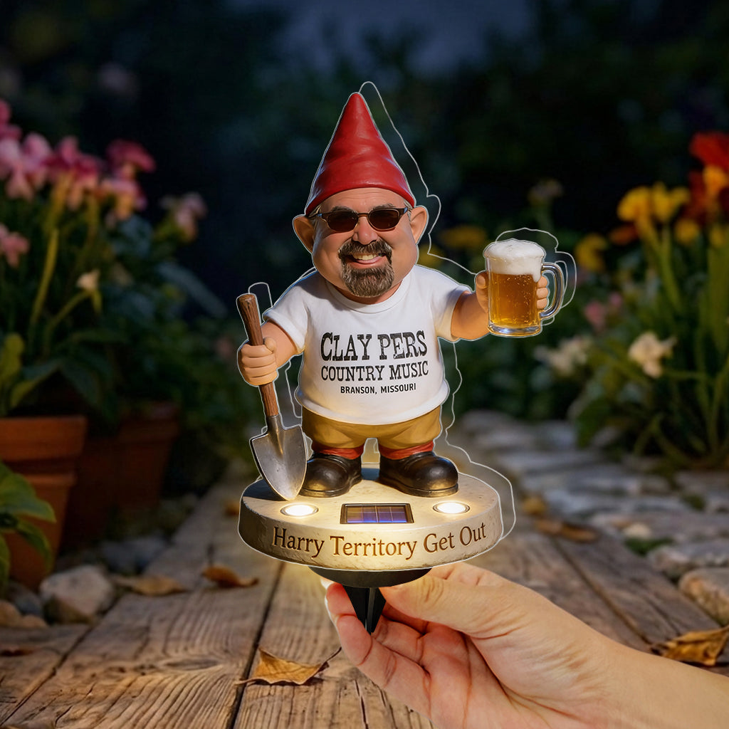 My Territory Get Out - Personalized Gardening Solar Acrylic Light