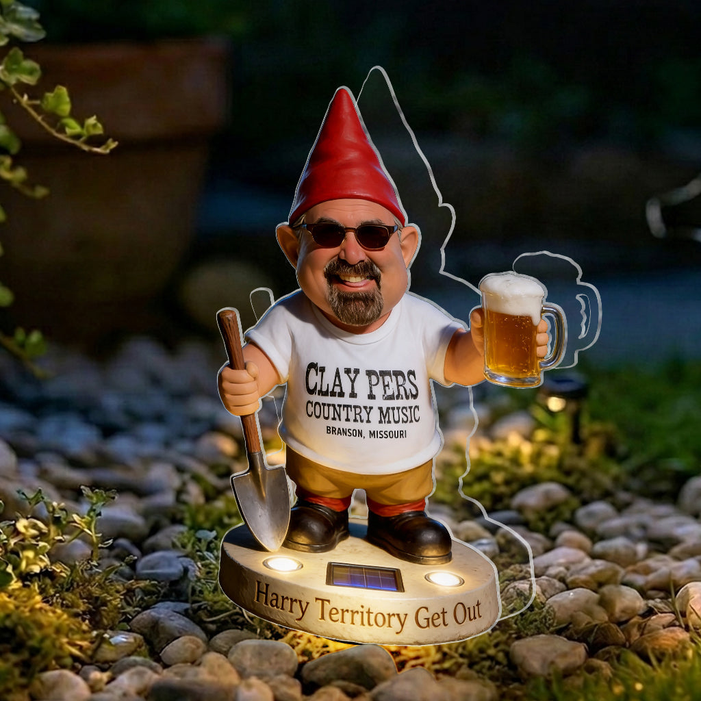 My Territory Get Out - Personalized Gardening Solar Acrylic Light