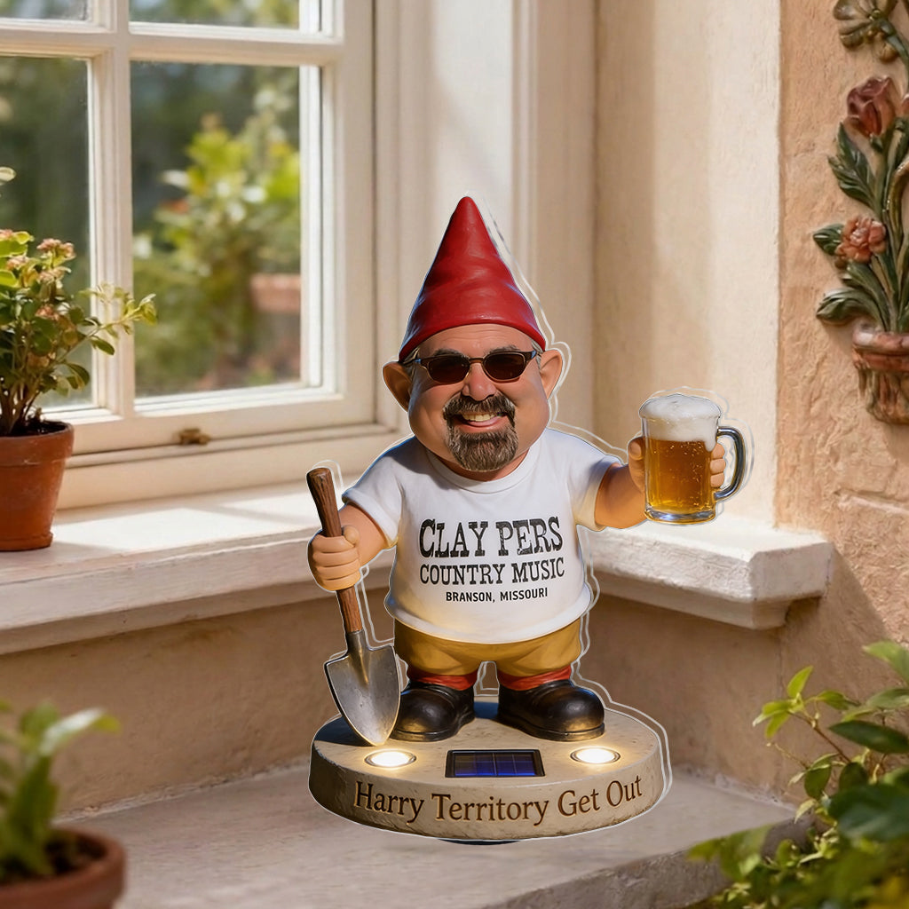 My Territory Get Out - Personalized Gardening Solar Acrylic Light