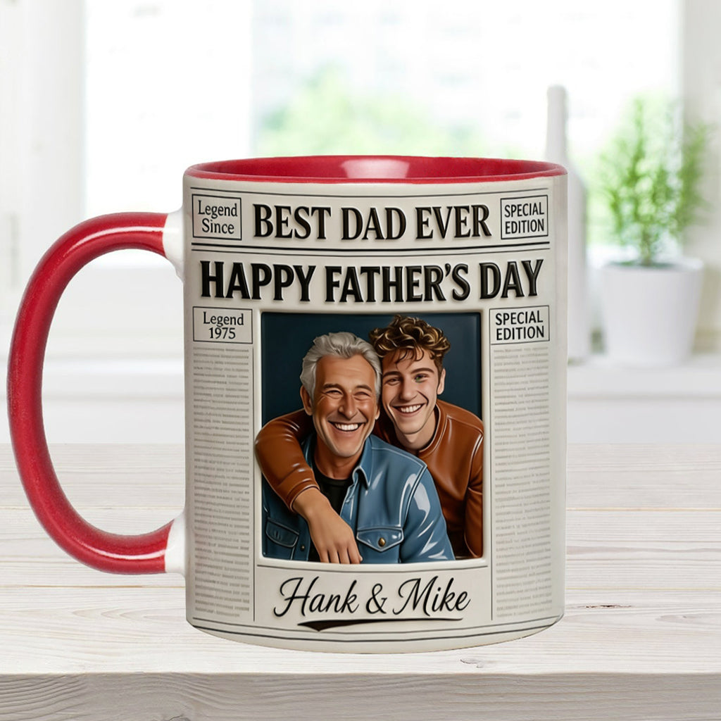 The Father NewPapers - Personalized Father Accent Mug With Gift Box