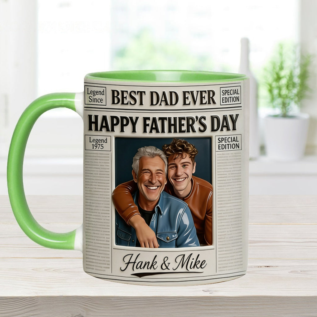 The Father NewPapers - Personalized Father Accent Mug With Gift Box