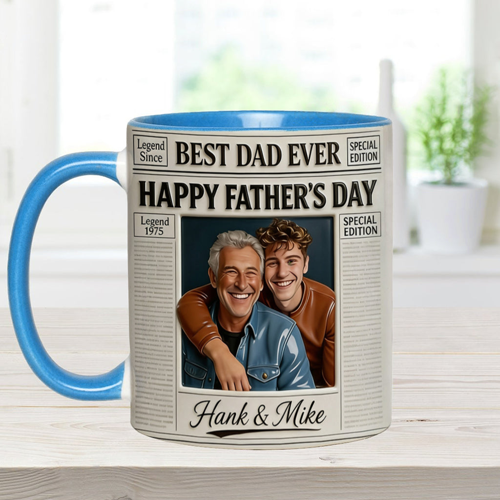 The Father NewPapers - Personalized Father Accent Mug With Gift Box