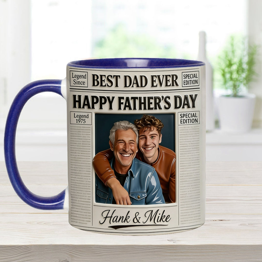 The Father NewPapers - Personalized Father Accent Mug With Gift Box