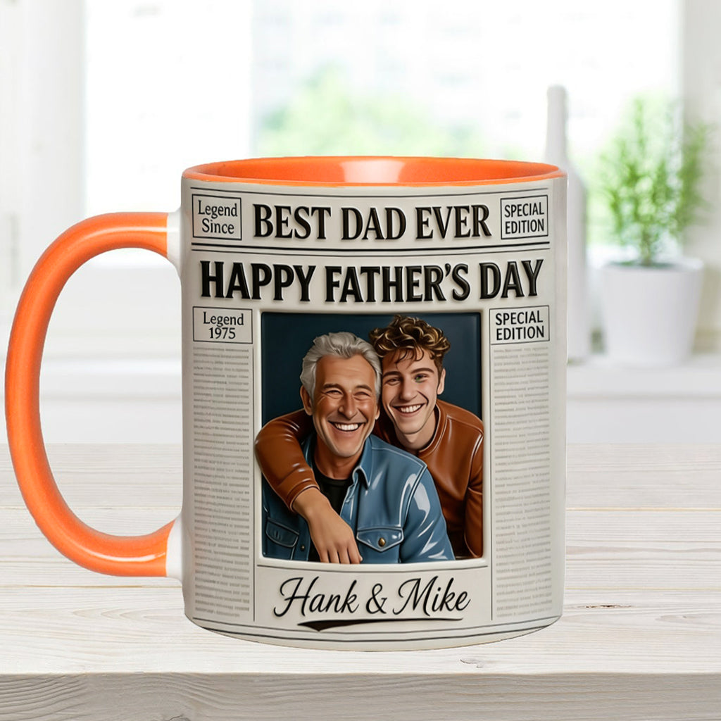 The Father NewPapers - Personalized Father Accent Mug With Gift Box