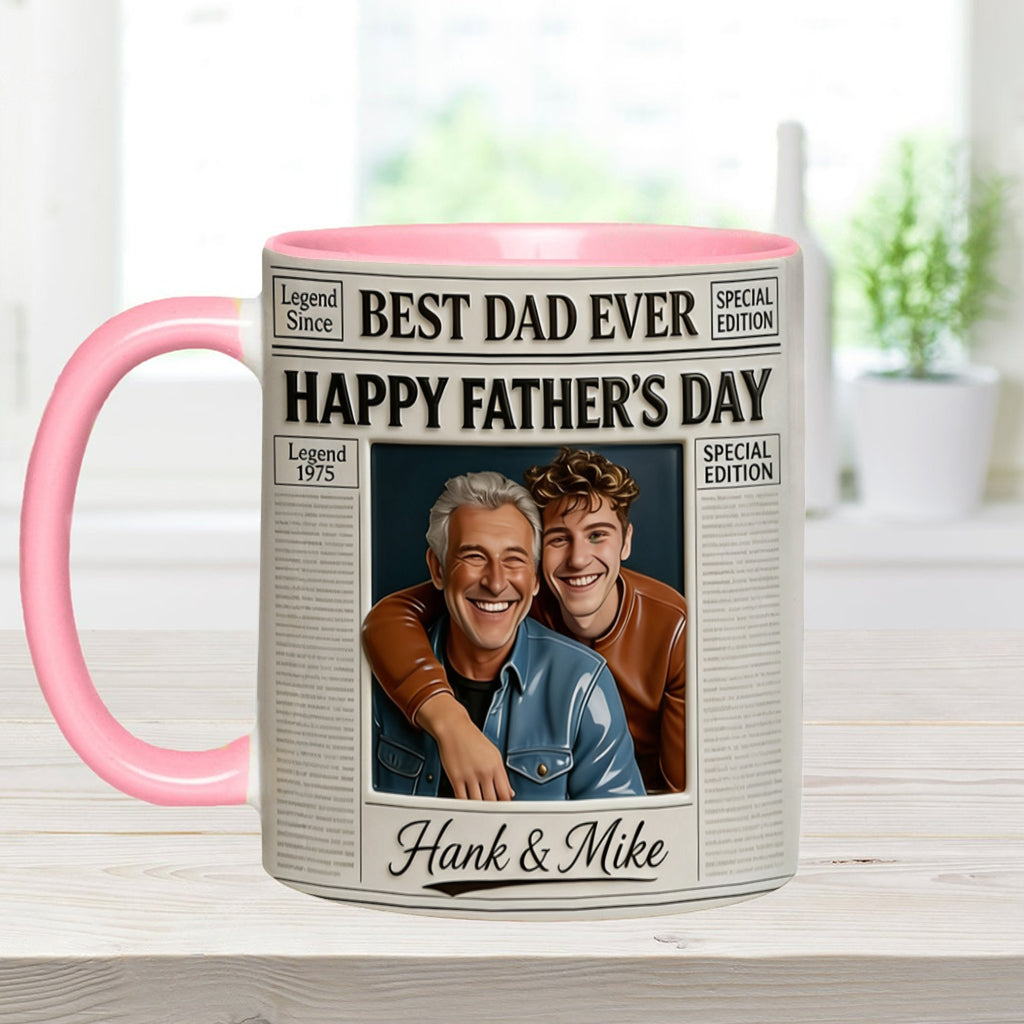 The Father NewPapers - Personalized Father Accent Mug With Gift Box