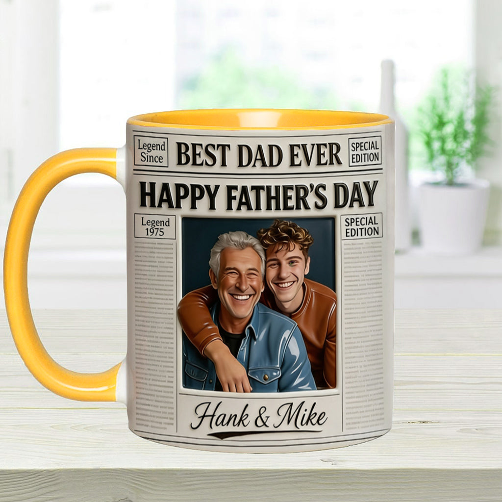 The Father NewPapers - Personalized Father Accent Mug With Gift Box