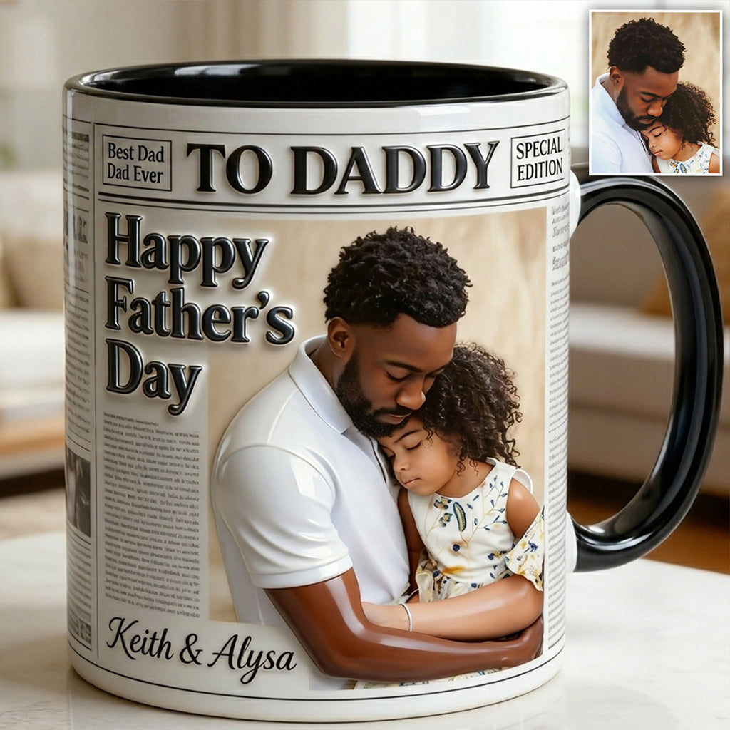 The Father NewPapers - Personalized Father Accent Mug With Gift Box