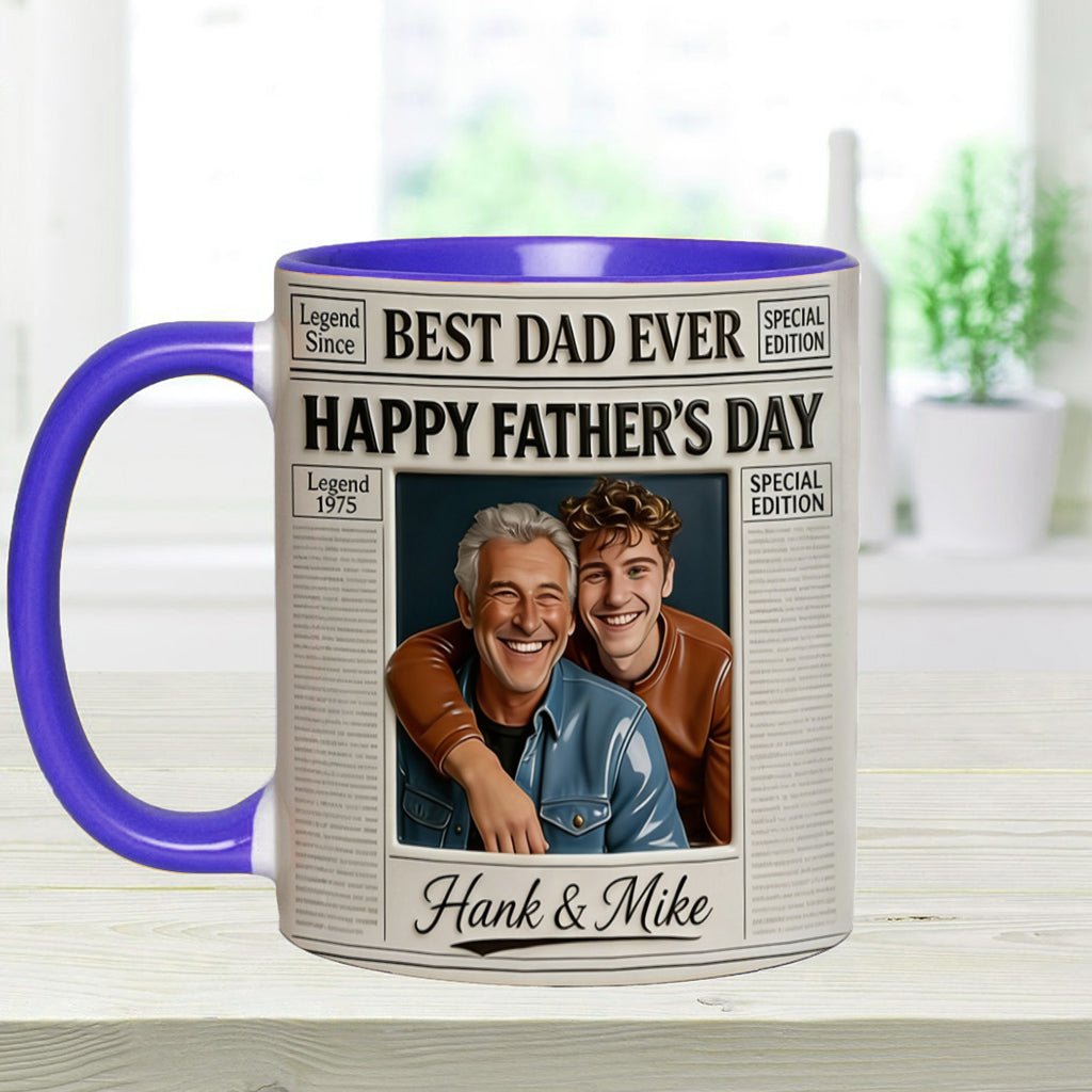 The Father NewPapers - Personalized Father Accent Mug With Gift Box
