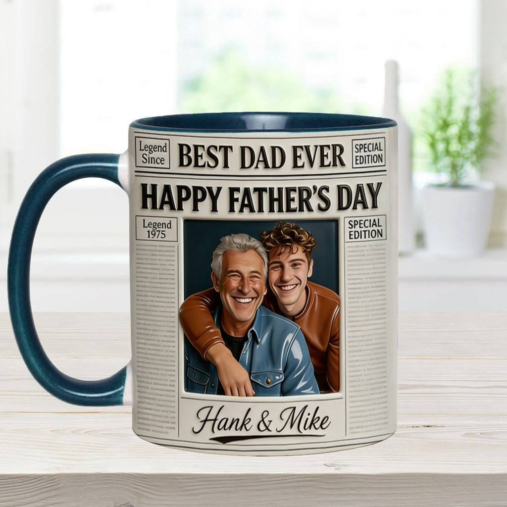 The Father NewPapers - Personalized Father Accent Mug With Gift Box