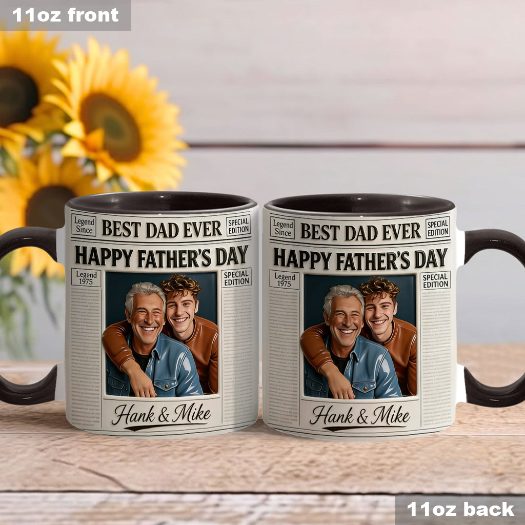 The Father NewPapers - Personalized Father Accent Mug With Gift Box