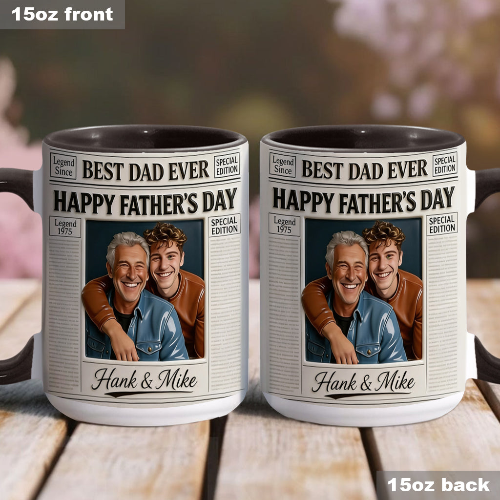 The Father NewPapers - Personalized Father Accent Mug With Gift Box