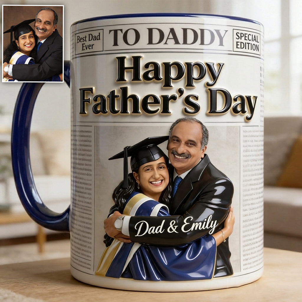 The Father NewPapers - Personalized Father Accent Mug With Gift Box