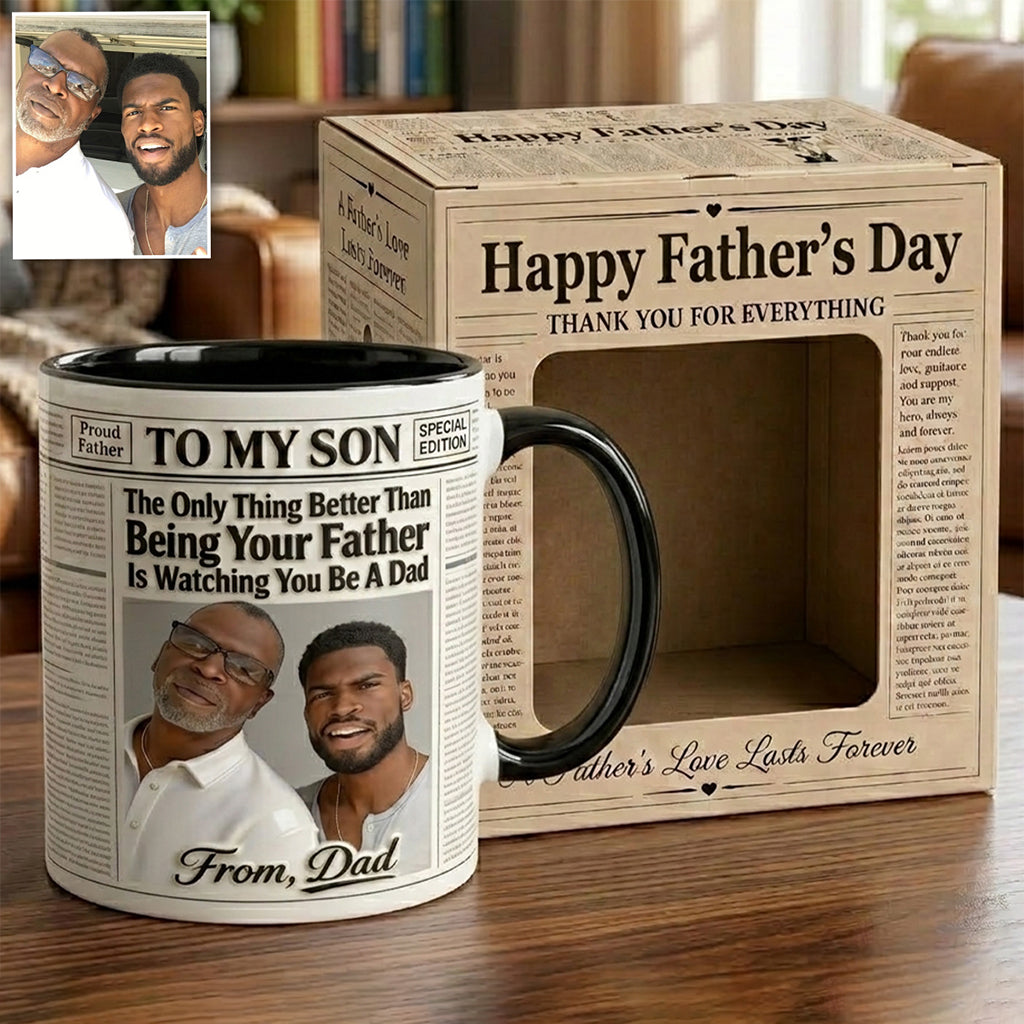 The Father NewPapers - Personalized Father Accent Mug With Gift Box