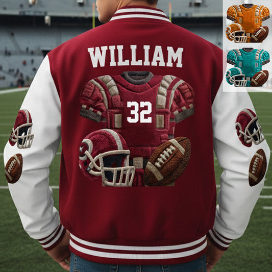 Love Football - Personalized Football Varsity Jacket