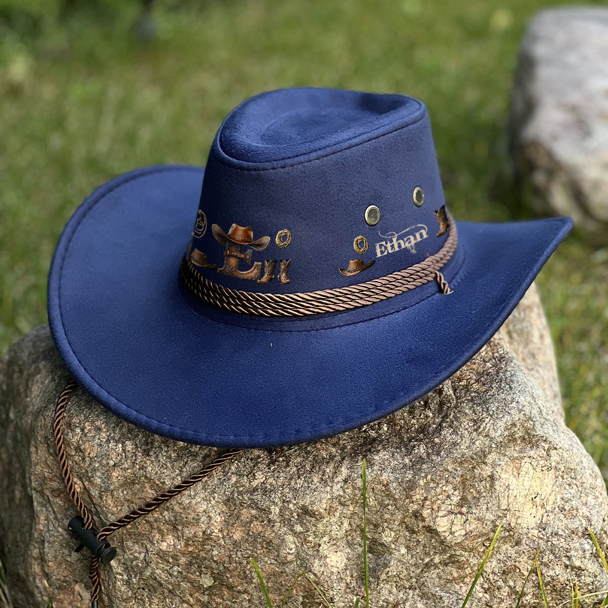 Western Style Initial Letter - Personalized Cowgirl Wide Brim Cowboy Hat