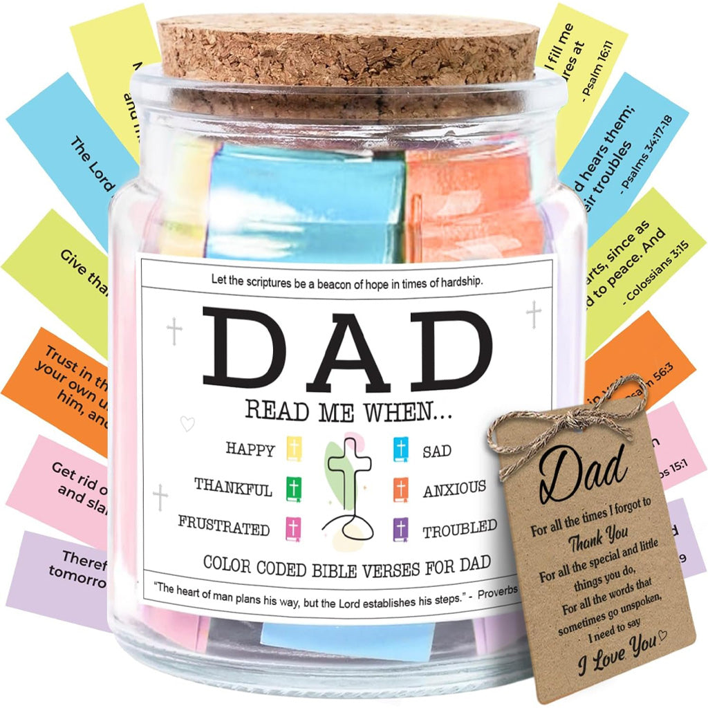Decorative Glass Inspirational Scripture Jar with 92 Bible Verse
