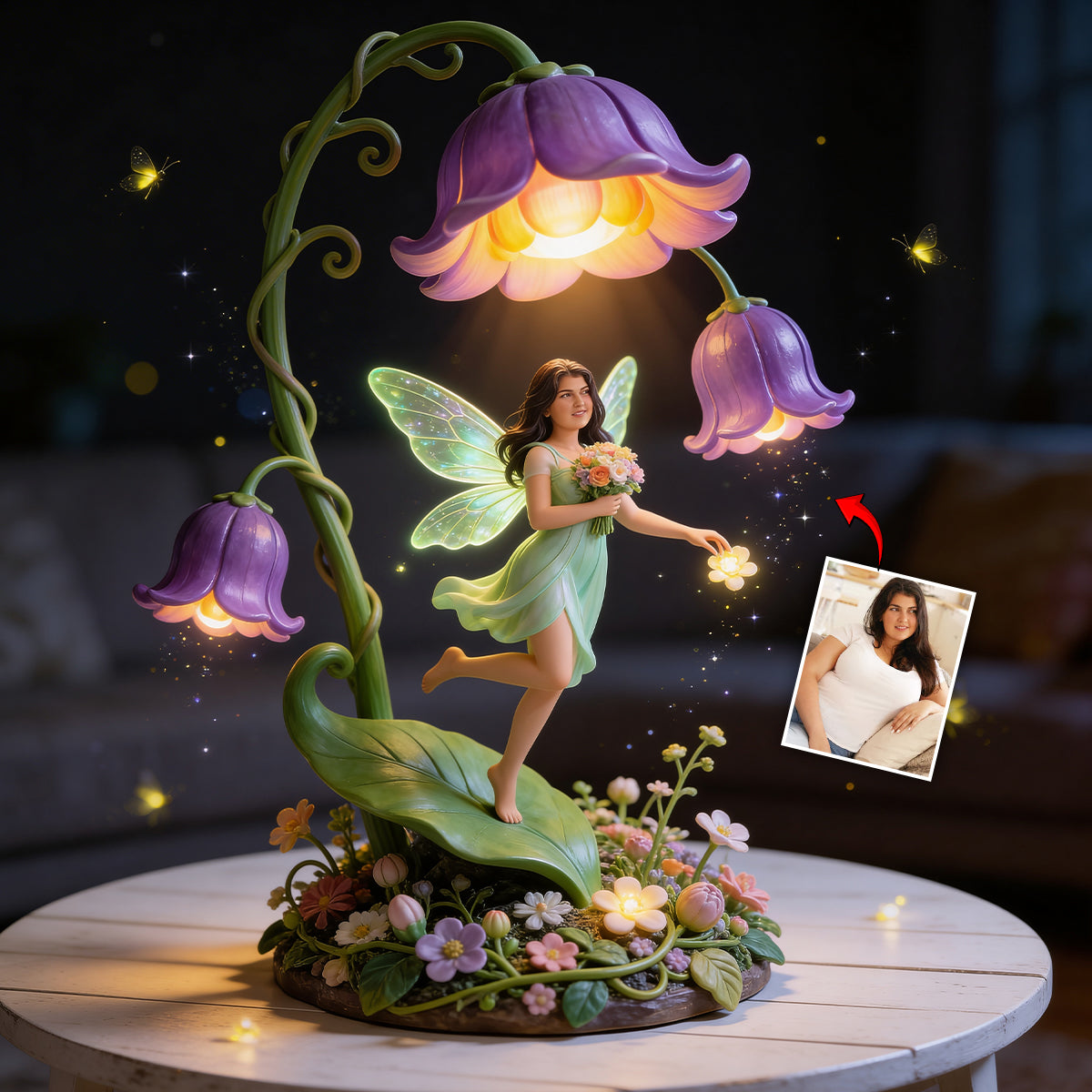 Self Love Gift, Gift for Women - Personalized Flower Lover Acrylic LED Night Light