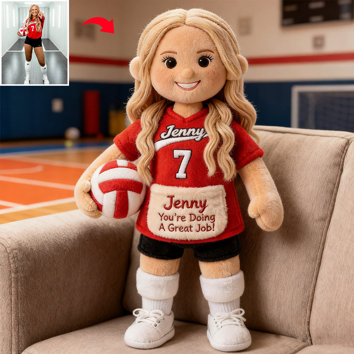 You Are Doing A Great Job - Personalized Volleyball Premium Faux Fur Pillow