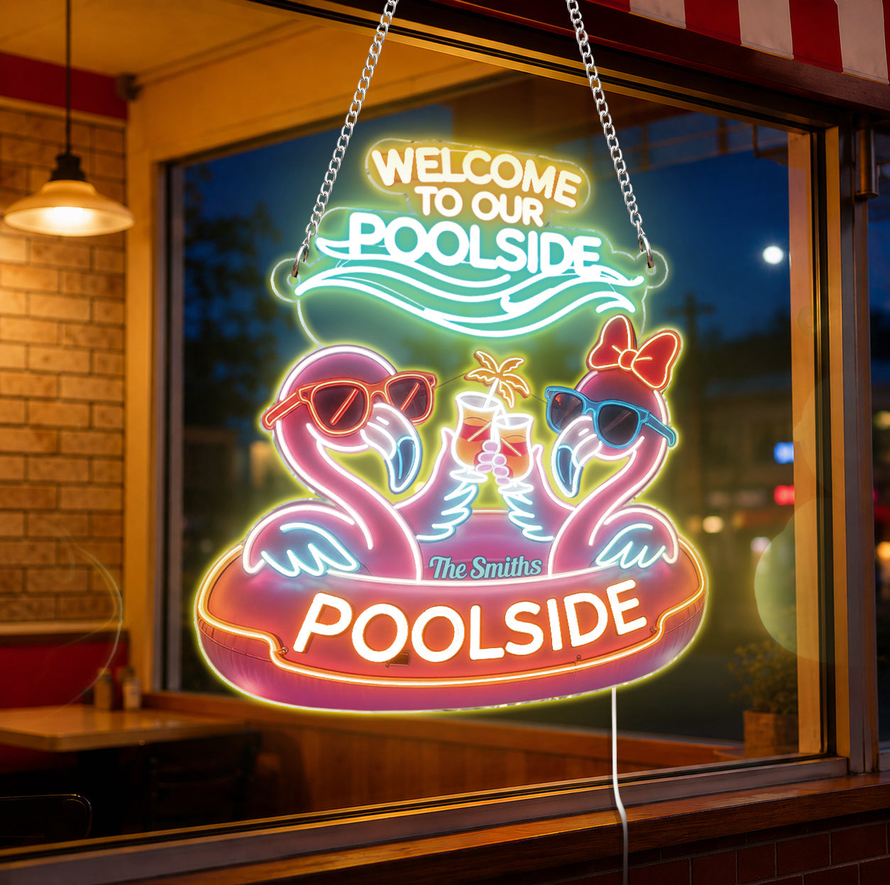Pool Sign - Personalized Flamingo Neon LED Light Sign
