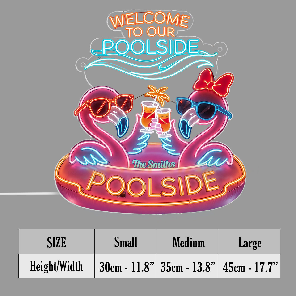 Pool Sign - Personalized Flamingo Neon LED Light Sign