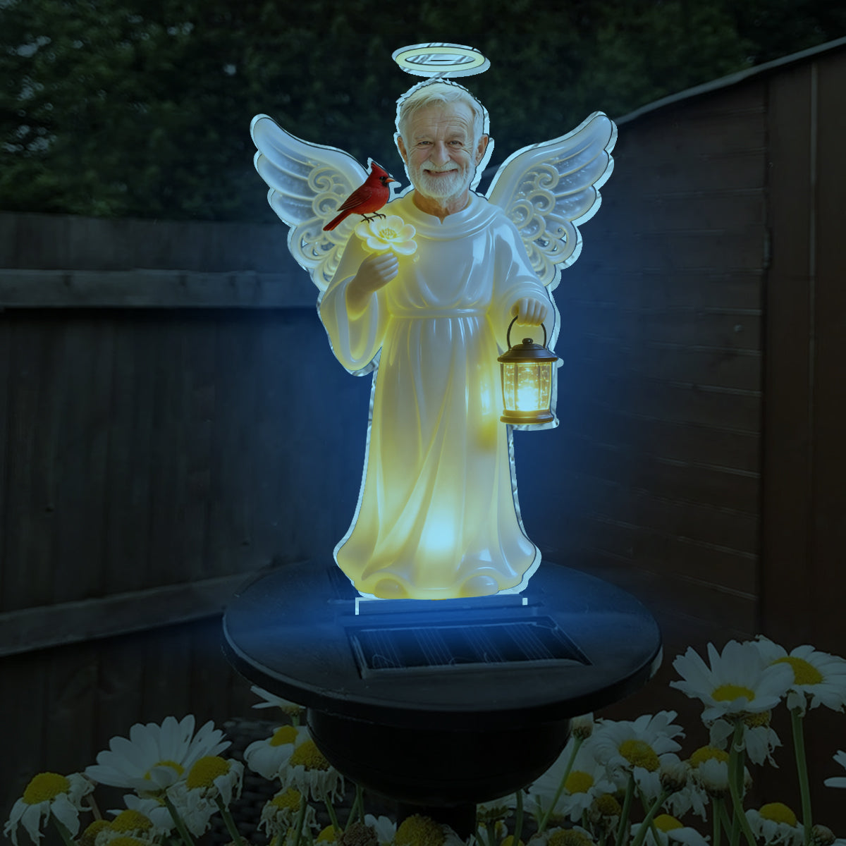 Memorial Gift, Jesus Protection - Personalized Memorial Garden Solar Light