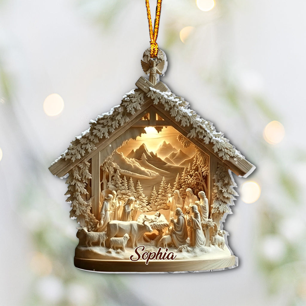 Nativity Scene Jesus - Personalized Christian Ornament