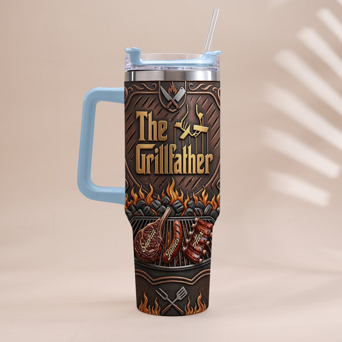 The Grillfather - Personalized Father Tumbler With Handle