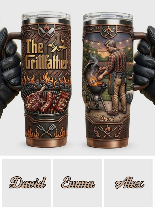 The Grillfather - Personalized Father Tumbler With Handle